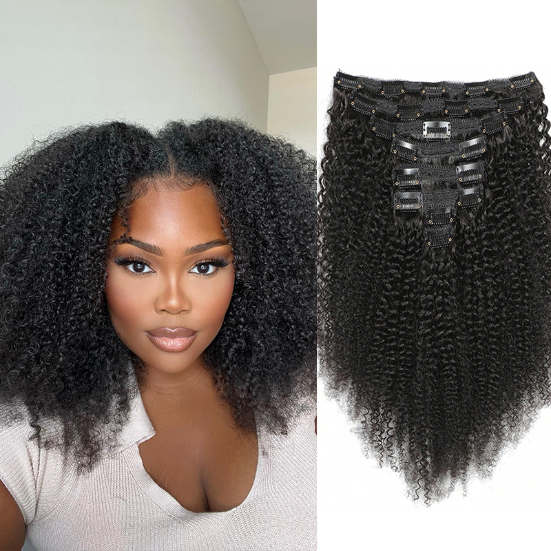 Seamless Clip In Hair Extensions Human Hair - Afro Human Hair Clip In Extensions