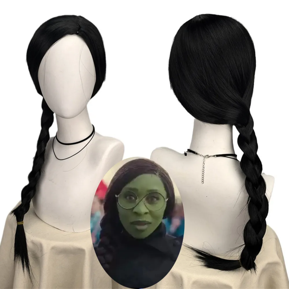 Synthetic Braided Wigs For Black Women - Wicked Elphaba Wigs for Women Girls