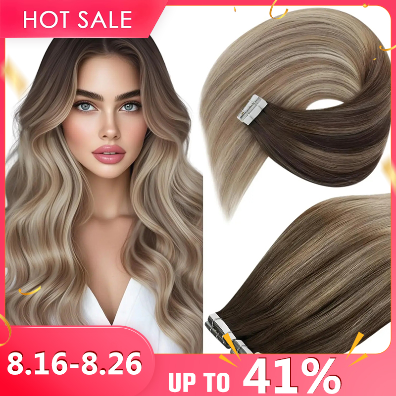 Invisible Tape In Extensions Real Hair - VeSunny Tape in Hair Extensions Human