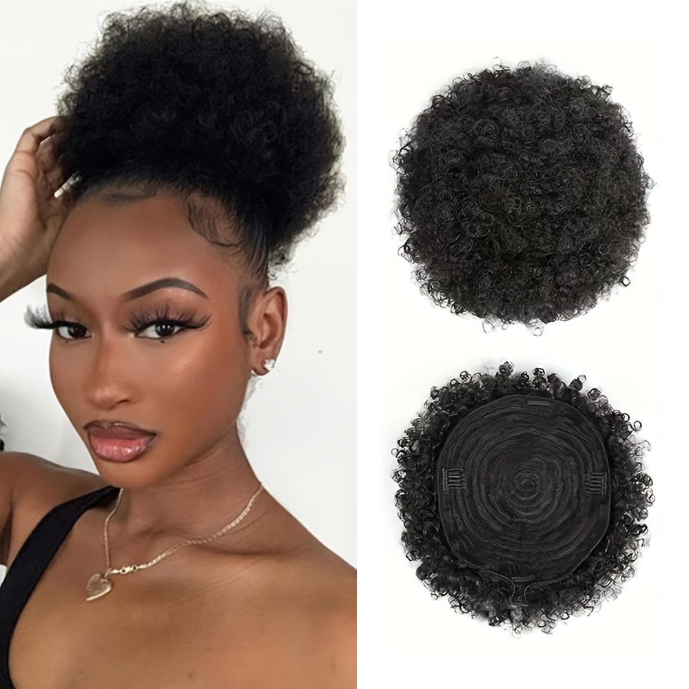 Drawstring Afro Curly Puff Ponytail - Afro Kinky Puffs 100% Human Hair