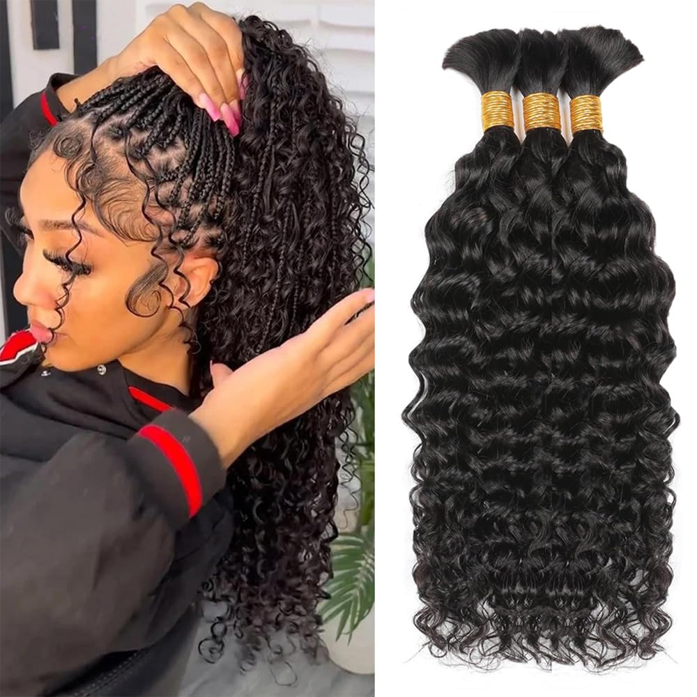Water Wave Human Braiding Hair - Water Wave Bulk Human Hair For Braiding review and price