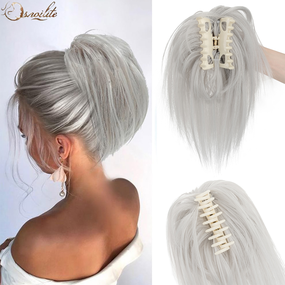 Snoilite Synthetic Straight Cl - Claw Clip Messy Bun Hair Piece review and price