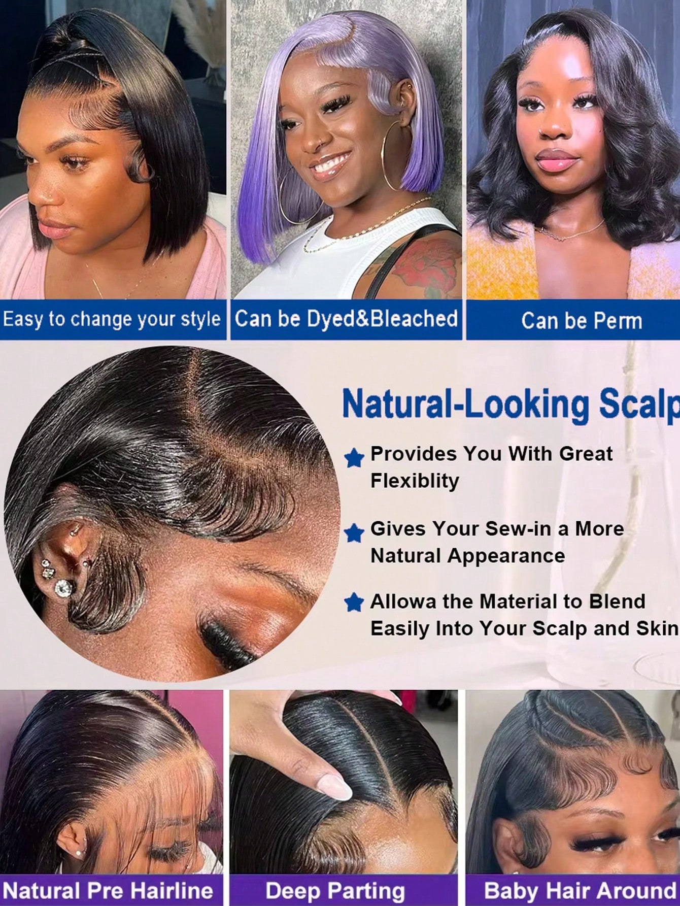 Gowik 250% Density 13x4 Lace F - Pre Parted 13X4 Lace Front Bob Wig review and price