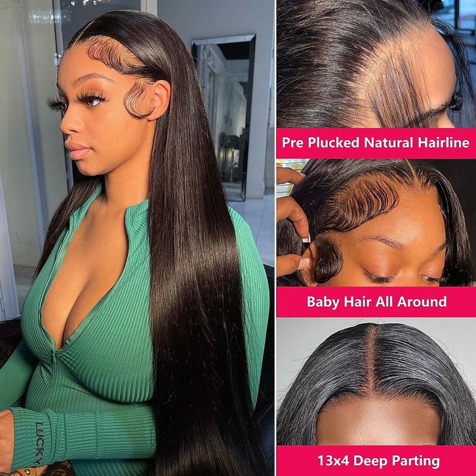 Straight Human Hair Wigs Gluel - Hd Lace Frontal Wig Human Hair Pre Plucked review and price