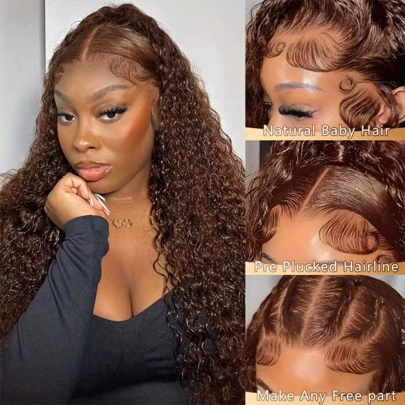 Chocolate Brown Colored 220% D - Hd Lace Frontal Wig Human Hair Pre Plucked review and price