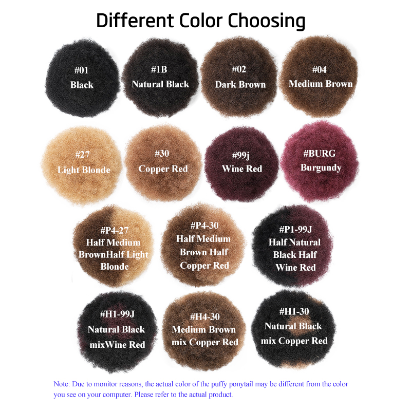 100% Human Hair 8 Inch Short A - Drawstring Afro Curly Puff Ponytail review and price