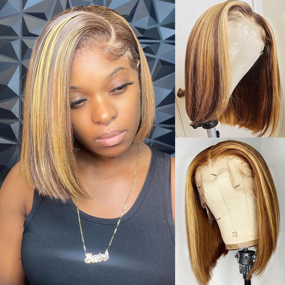 Bob Wig Human Hair 13x4 HD Lac - Pre Parted 13X4 Lace Front Bob Wig review and price