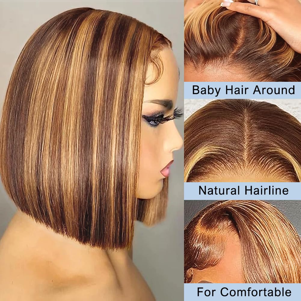 Bob Wig Human Hair 13x4 HD Lac - Pre Parted 13X4 Lace Front Bob Wig review and price