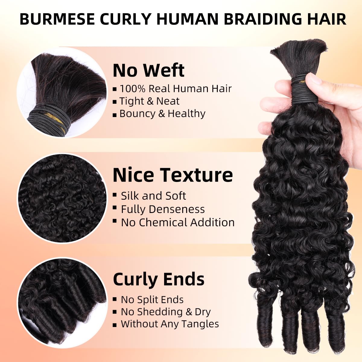 15A Human Braiding Hair for Bo - Water Wave Bulk Human Hair For Braiding review and price