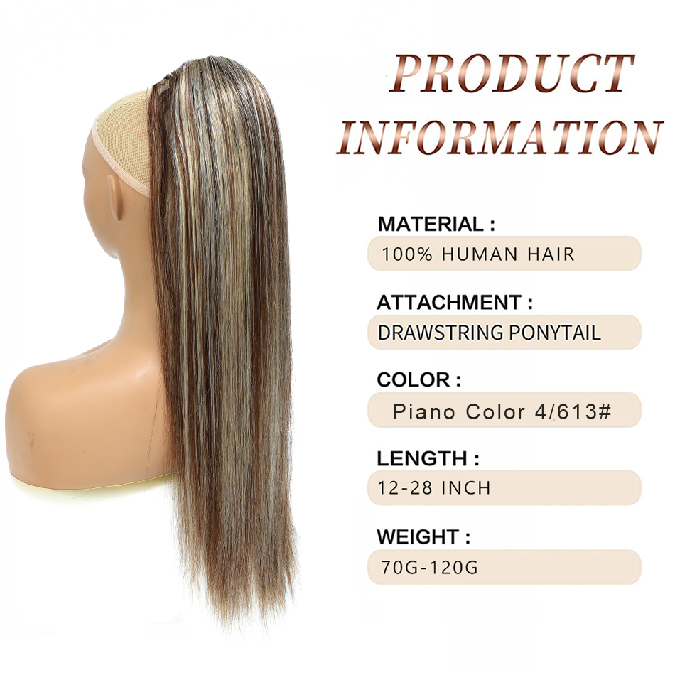 SOVO Drawstring Ponytail Human - Seamless Clip In Hair Extensions Human Hair review and price
