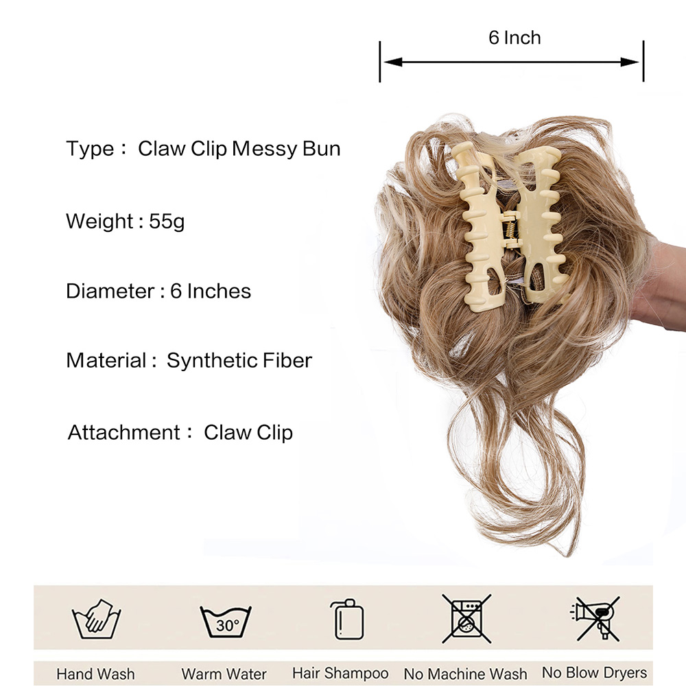 Synthetic Messy Bun Hair Piece - Claw Clip Messy Bun Hair Piece review and price