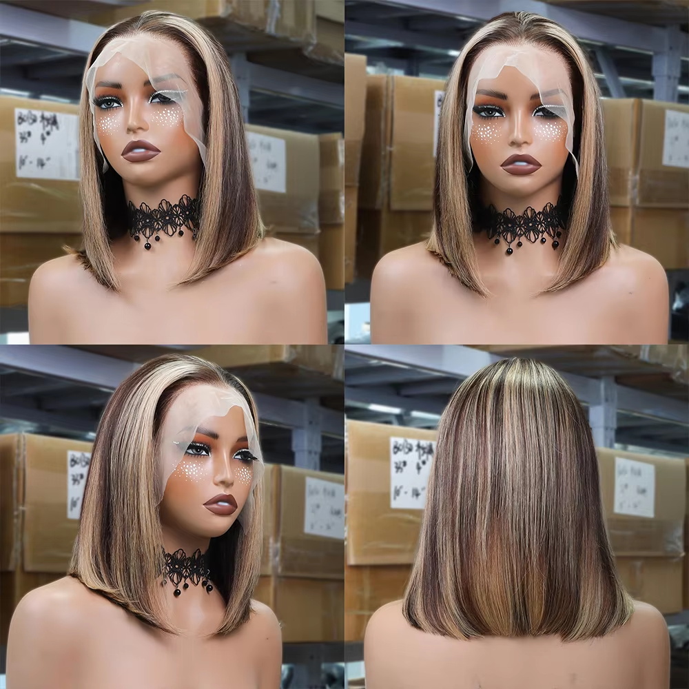 Honey Blonde Bob Wigs Human Ha - Glueless Wear And Go Human Hair Wig review and price