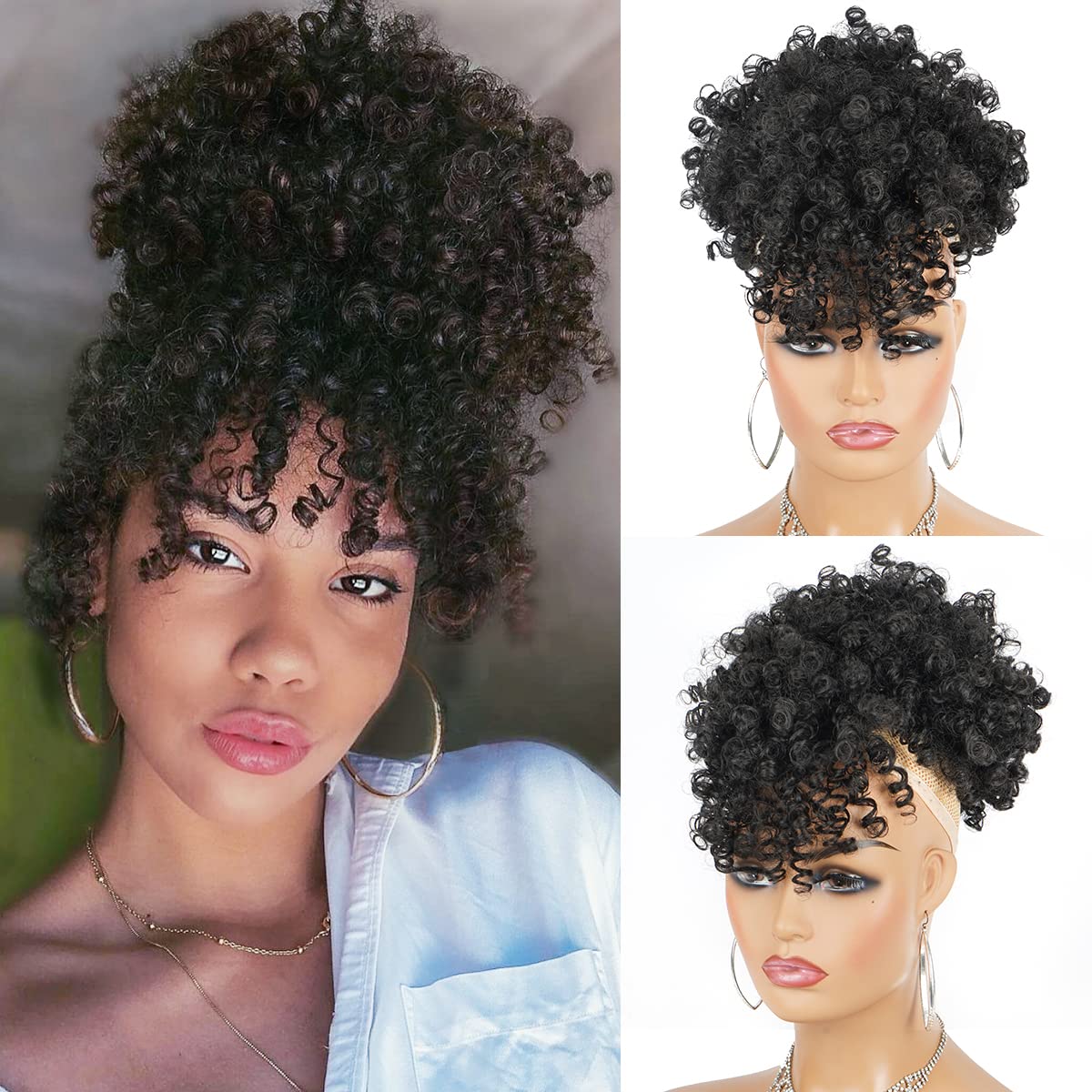 Afro Puff Synthetic Drawstring - Drawstring Afro Curly Puff Ponytail review and price