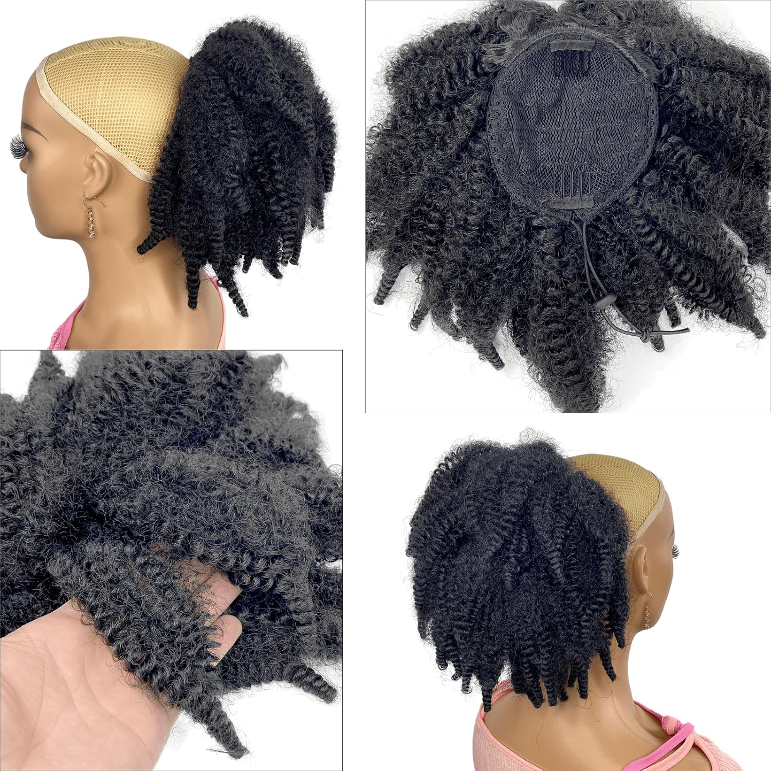 12inch Short Marley Hair Draws - Drawstring Afro Curly Puff Ponytail review and price