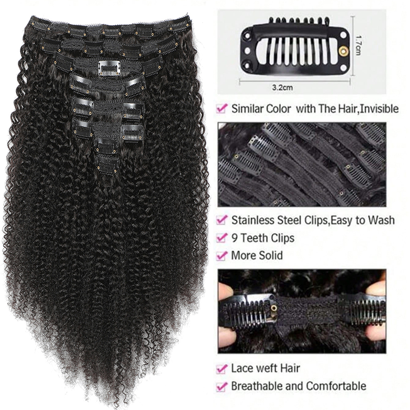 Afro Human Hair Clip In Extens - Seamless Clip In Hair Extensions Human Hair review and price