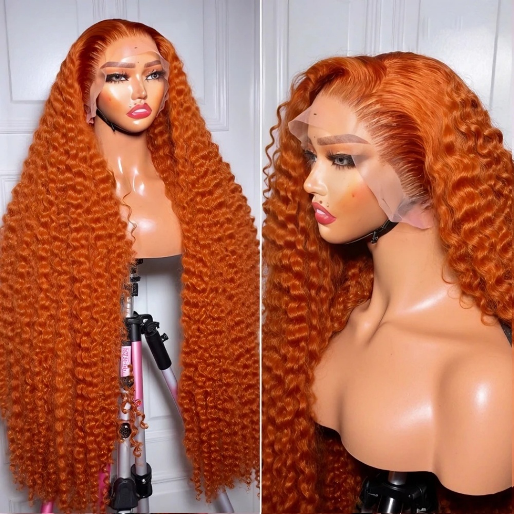 200% Density Ginger Orange Dee - Hd Lace Frontal Wig Human Hair Pre Plucked review and price