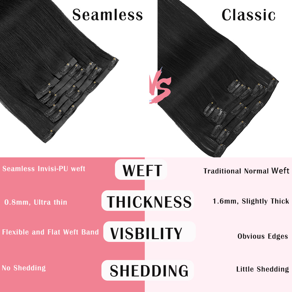 Seamless Clip in Hair Extensio - Seamless Clip In Hair Extensions Human Hair review and price
