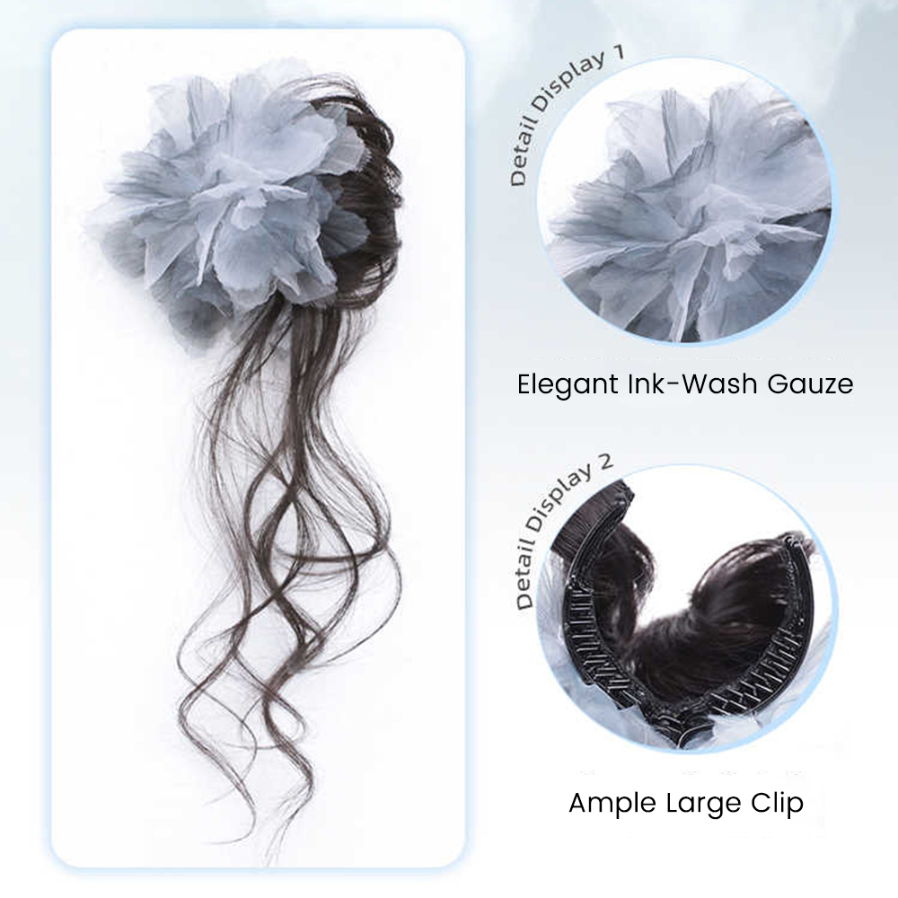 Synthetic Short Wavy Curly Flo - Claw Clip Messy Bun Hair Piece review and price