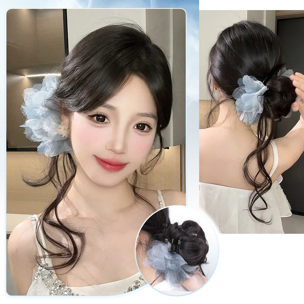 Synthetic Short Wavy Curly Flo - Claw Clip Messy Bun Hair Piece review and price