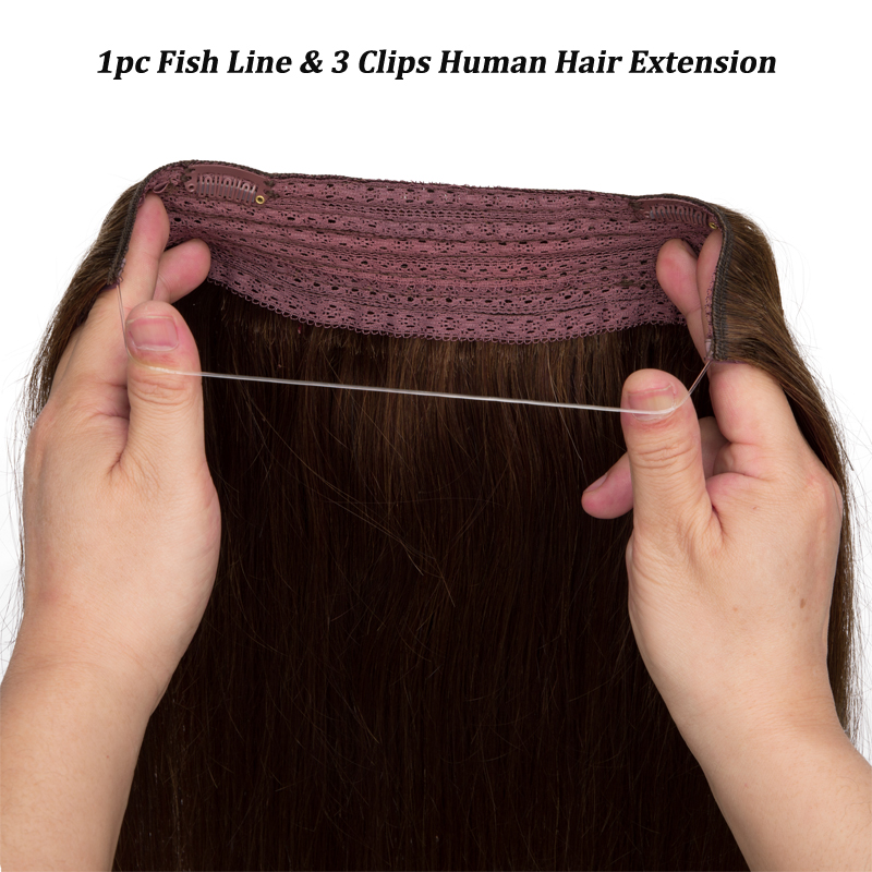 Straight Fishing Line Human Ha - Seamless Clip In Hair Extensions Human Hair review and price