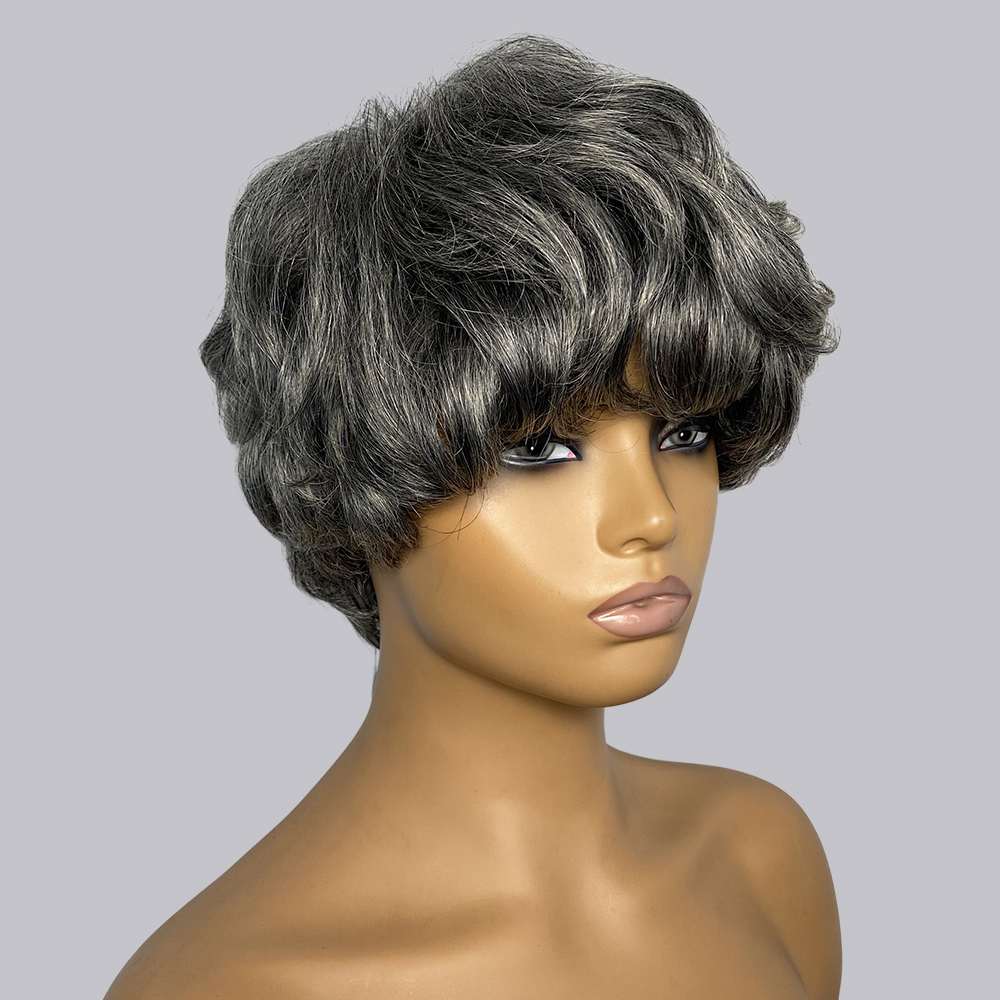 Pixie Cut Human Hair Wigs Gray - Short Pixie Cut Wig Human Hair Cheap review and price