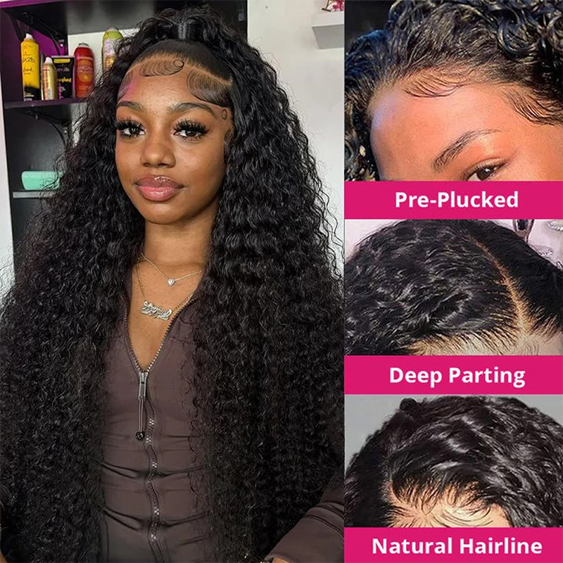 Deep Wave Human Hair Wigs 13X6 - Lace Front Wigs review and price