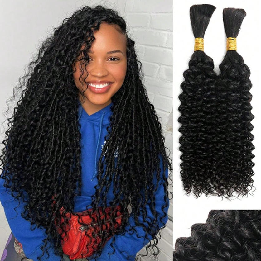 No Weft Human Braiding Hair Bu - Water Wave Bulk Human Hair For Braiding review and price