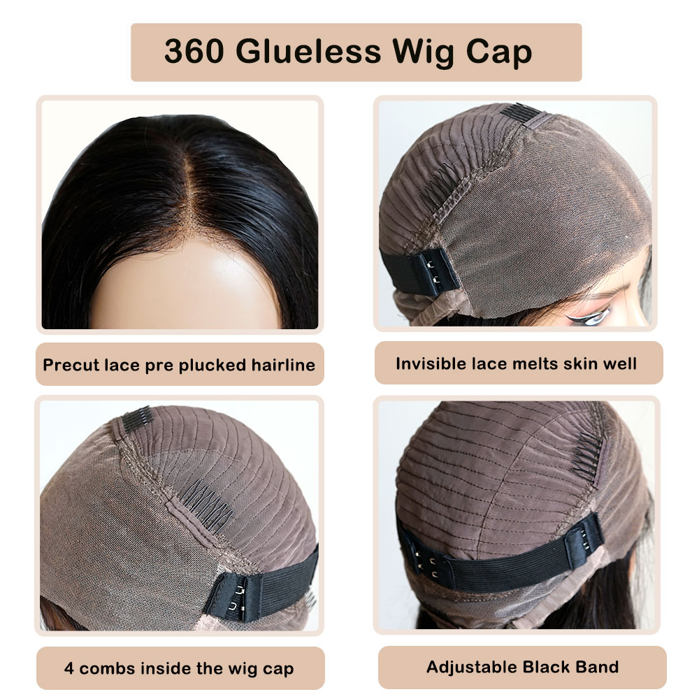 Brazilian Pre Cut Bone Straigh - Human Hair Wigs review and price