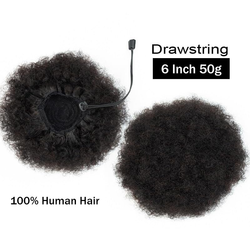 Afro Kinky Puffs 100% Human Ha - Drawstring Afro Curly Puff Ponytail review and price
